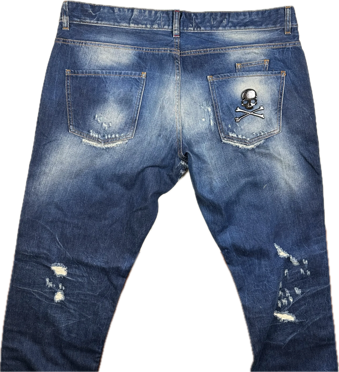 Philipp Plein Mens 'Petrol Water' Straight Cut Jeans -Size 38