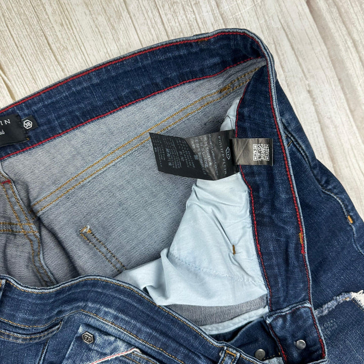 Philipp Plein Mens 'Special 3' Slim Fit  Fight Club Jeans -Size 38