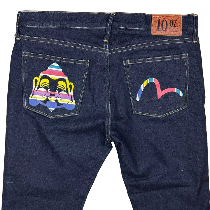 Evisu Japan Ladies Logo Pockets Slim Straight Jeans - Size 29