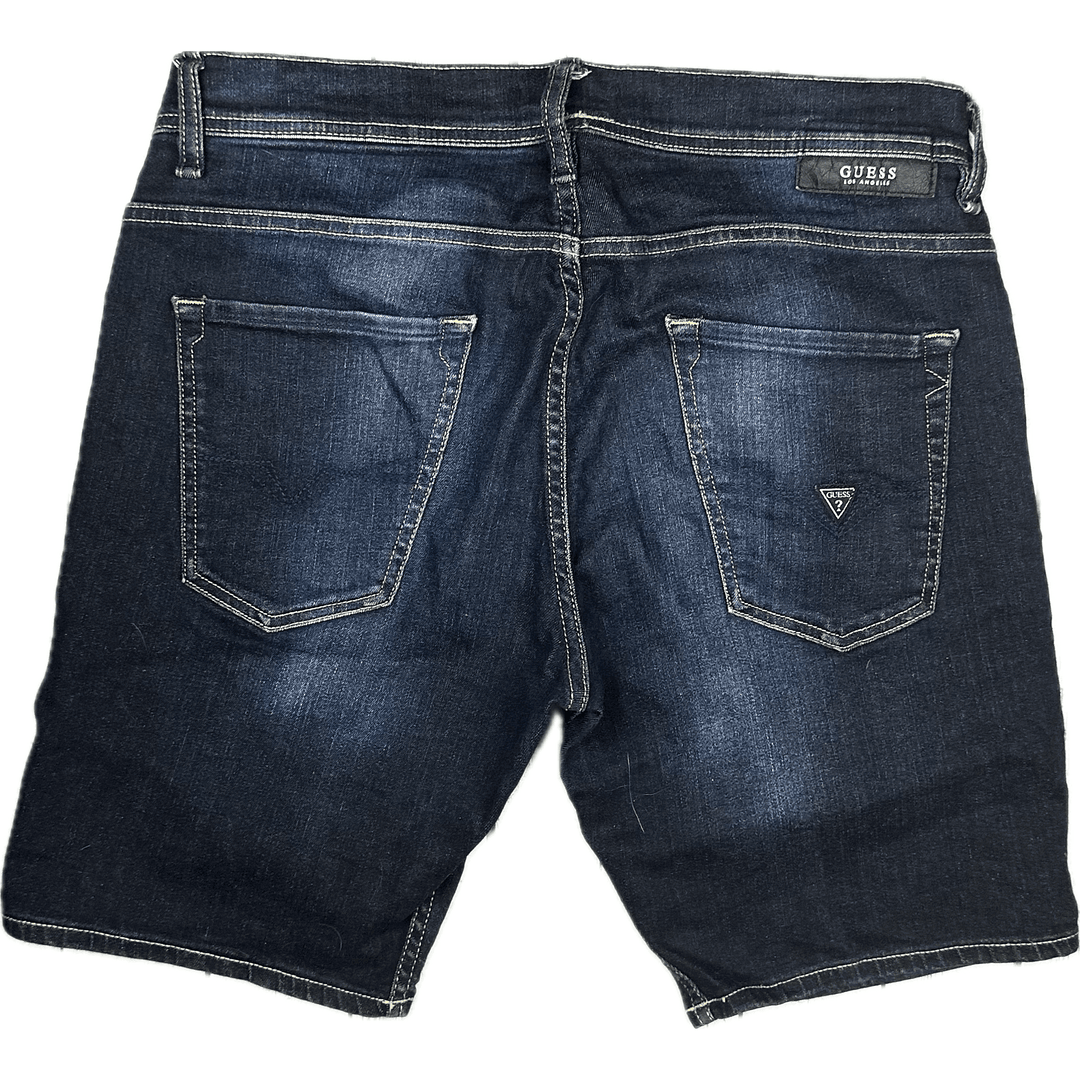 Guess Mens Stretch Denim Low Rise Shorts -Size 30 - Jean Pool