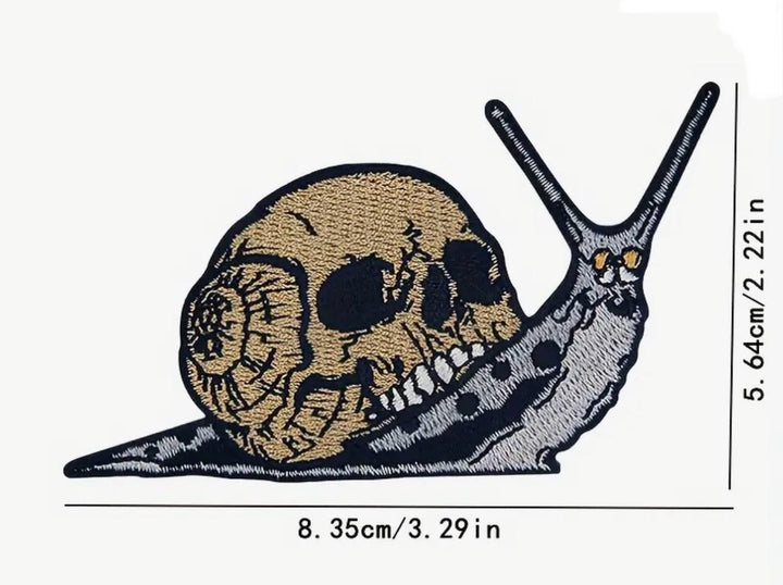 Smail with Skull Shellr-  Embroidered Iron On Patch