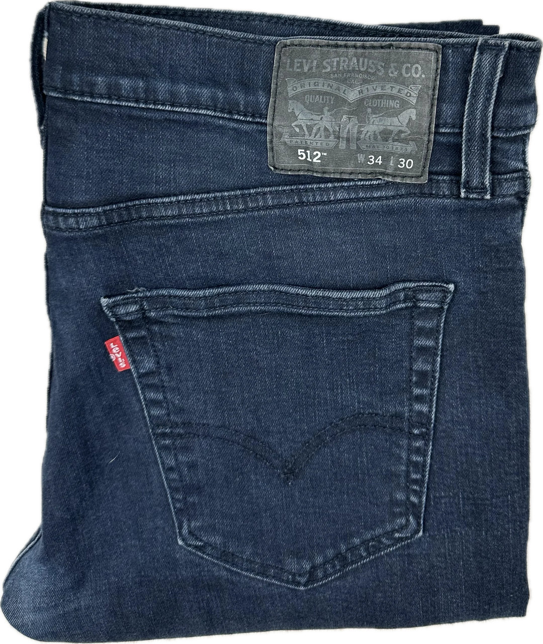 Levis 512 Dark Navy Tapered Mens Jeans - Size 34S