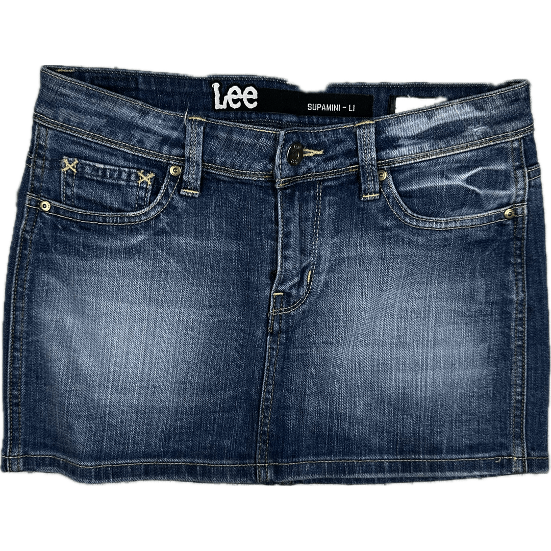 Lee Ladies 'Supamini- L1' Denim Mini Skirt - Size 9 - Jean Pool