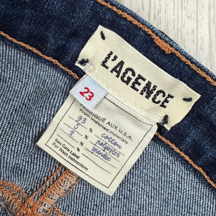 L'Agence  'Margot' High Rise Skinny Blue Ankle Jeans- Size 23