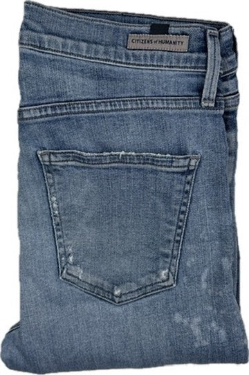 Citizens of Humanity 'Rocket Crop' Distressed Skinny Jeans - Size 28