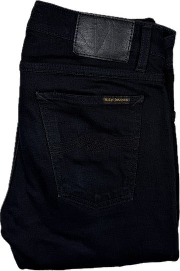 Nudie 'Skinny Lin' Black Black Wash Denim Jeans- Size 30/32
