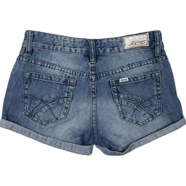 Lee Riders Light Wash Denim Cuffed Shorts - Size 6 - Jean Pool