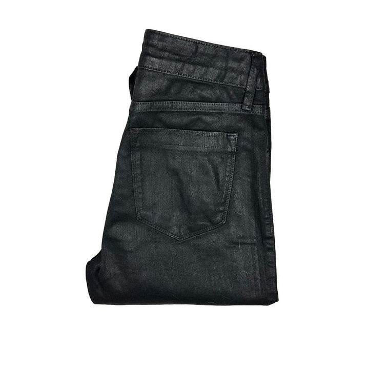 Reiss Lux Black Coated Mid Rise Skinny Jeans - Size 28