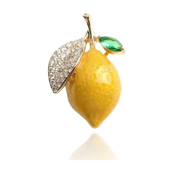 Lemon Jewelled & Enamel Brooch - Jean Pool