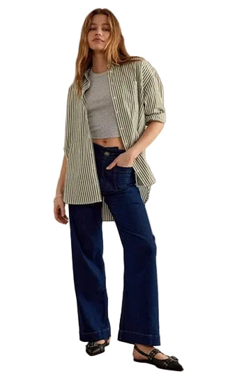 NEW- Meave USA Womens Wide Leg Flare Jeans - Size 34 XTall
