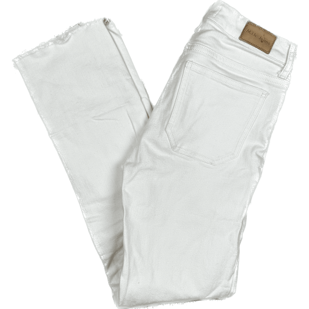 MIH 'Daily Jean' White Mid Rise Straight Leg Jeans- Size 24 - Jean Pool