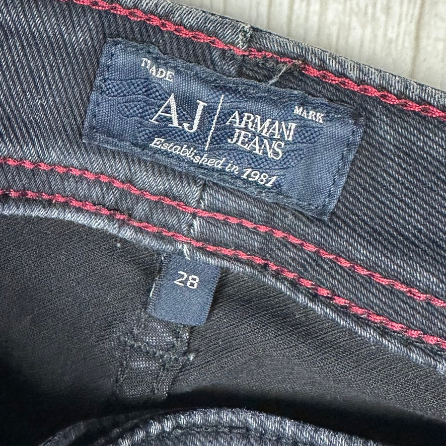 Armani Jeans Black Stretch Low Rise Slim Fit Jeans -Size 28