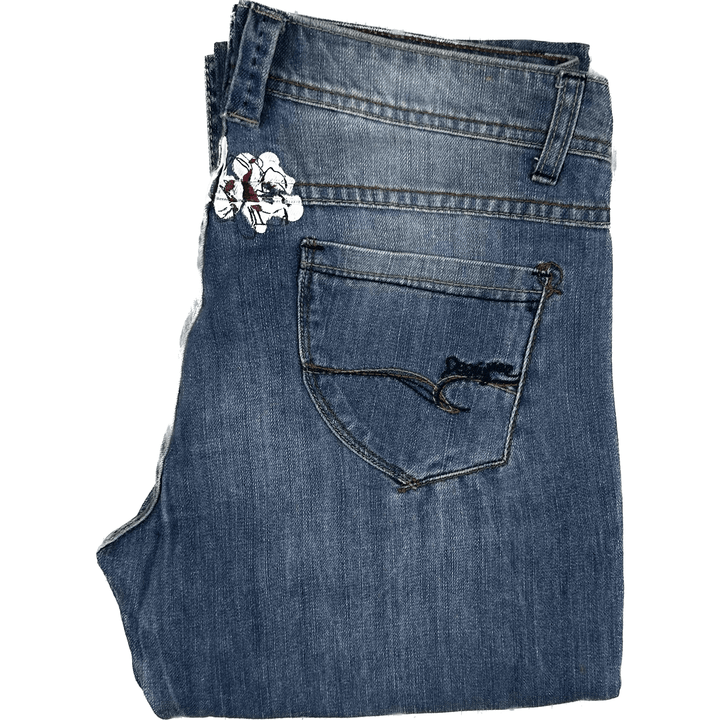 Desigual Ladies Painted Low Rise Jeans -Size 34 - Jean Pool