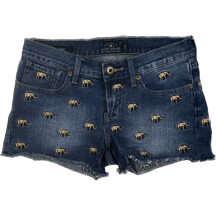 Lucky Brand Embroidered 'Malibu' Denim Shorts - Size 25 or 7AU - Jean Pool