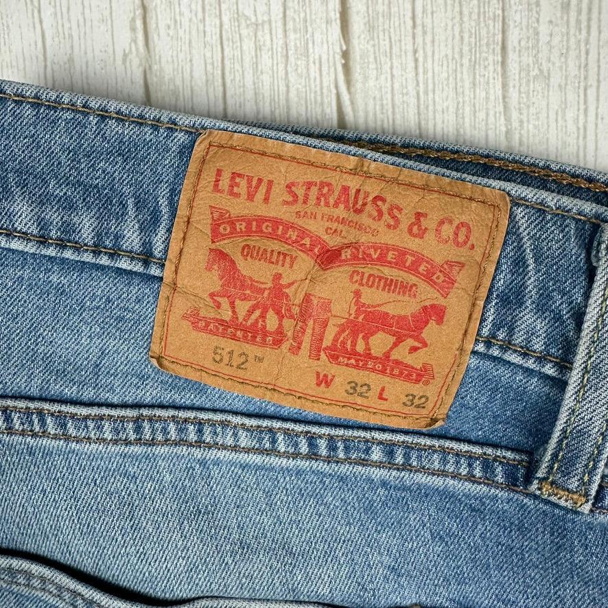 Levis 512 Tapered Light Wash Mens Jeans - Size 32R