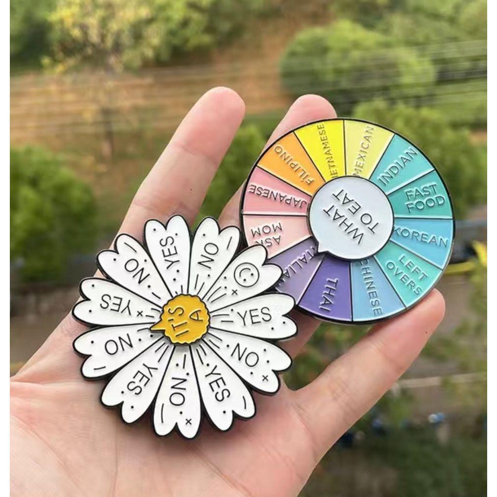 Yes/No Daisy Decider Spinner - Enamel Pin - Jean Pool