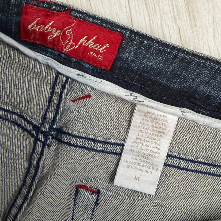 NEW- Baby Phat Cuffed Distressed Denim Capri- US Size 14 or 16/18 AU