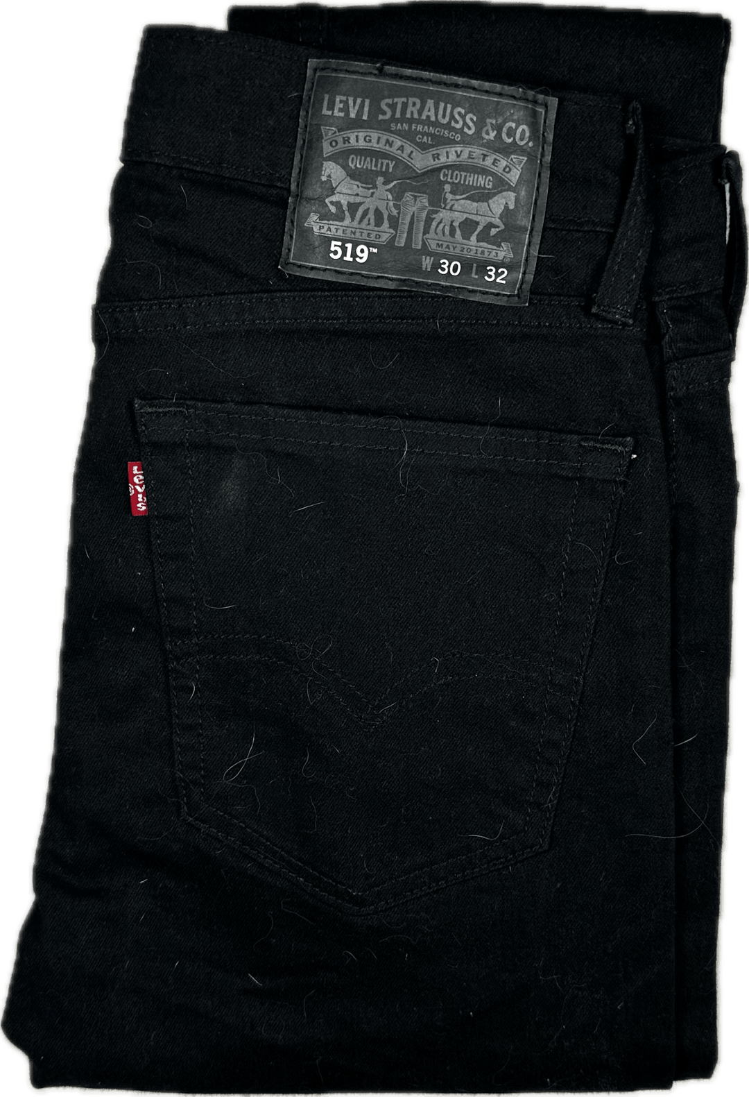 Levis 519 Black Mid Rise Skinny Jeans -Size 30/32