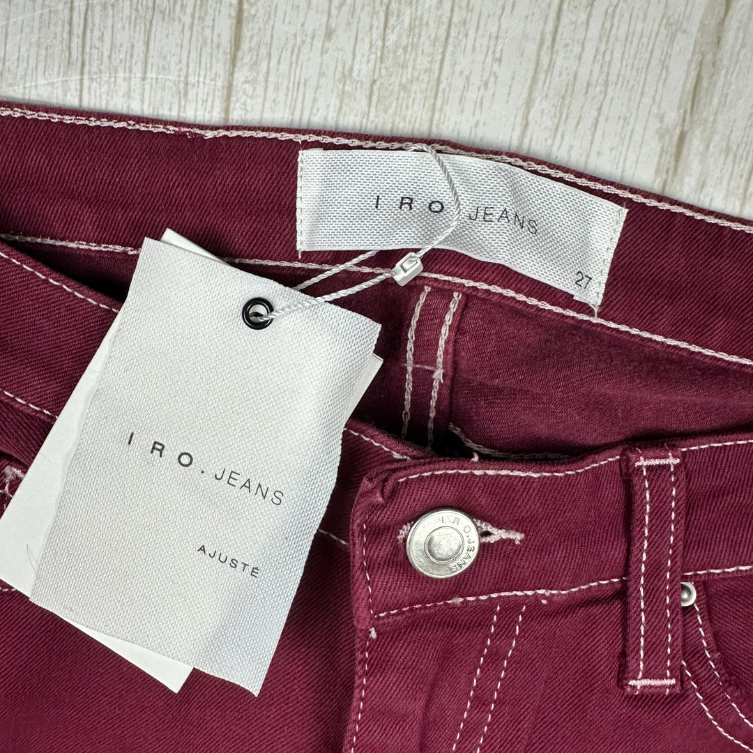 NWT- IRO France Ladies Wine Red Slim Fit Jeans- Size 27