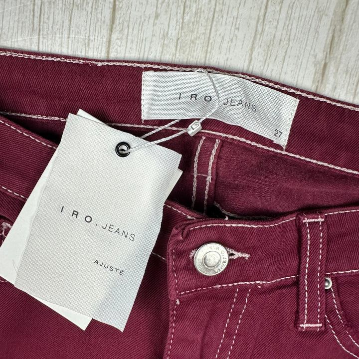 NWT- IRO France Ladies Wine Red Slim Fit Jeans- Size 27