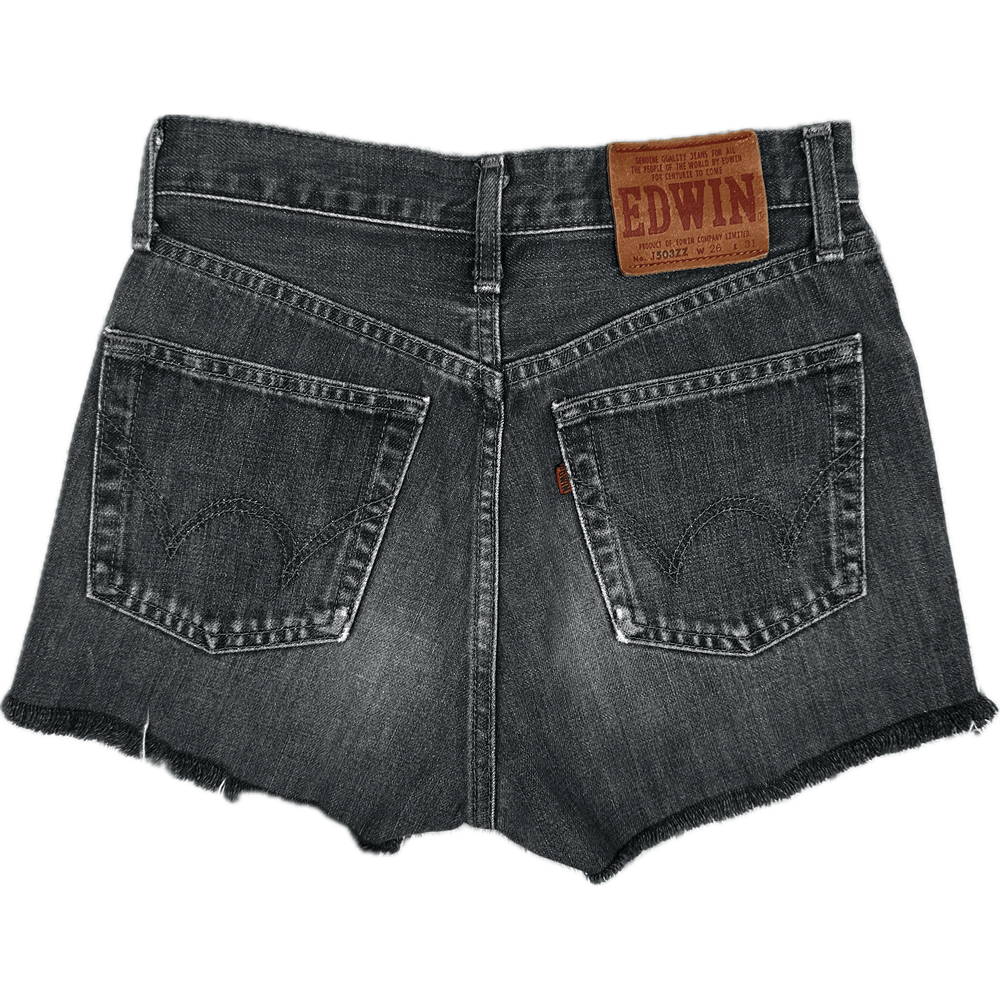 Edwin Denim Ladies Destroyed Denim Shorts - Suit Size 6 - Jean Pool