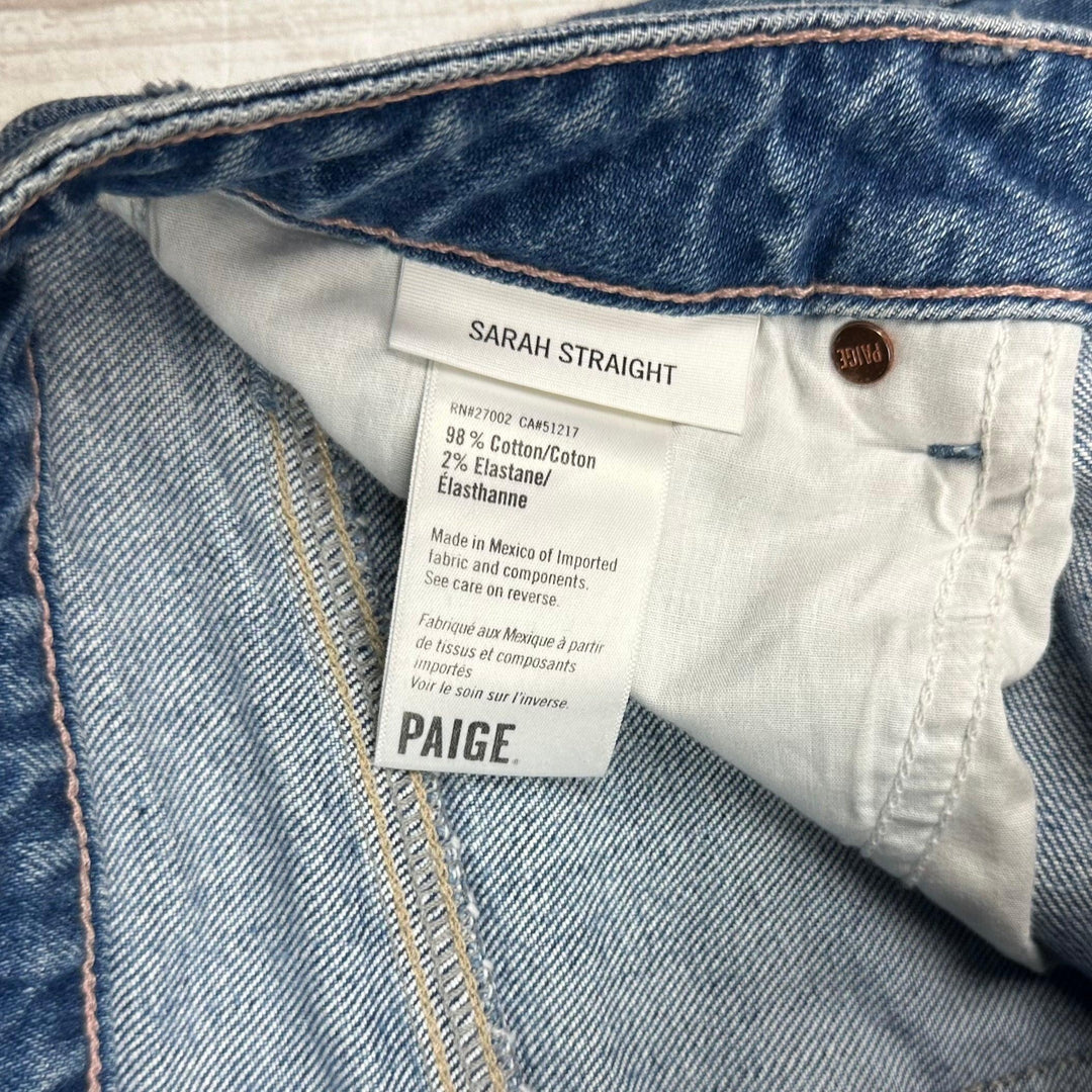 Paige Denim 'Sarah Straight' Wannabe Distressed Jeans- Size 28