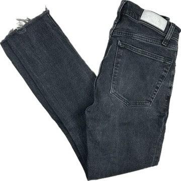 RE/DONE High Rise Ankle Crop Aged Black Jeans -Size 26