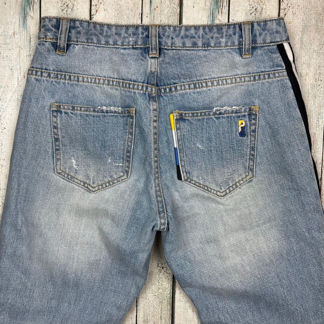 P.E.Nation Distressed Side Stripe Jeans - Size 26 - Jean Pool