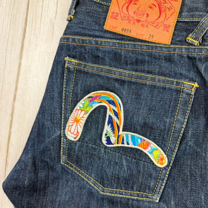 Evisu Japan Ladies Logo Pocket Lo Rise Bootflare Jeans - Size 29
