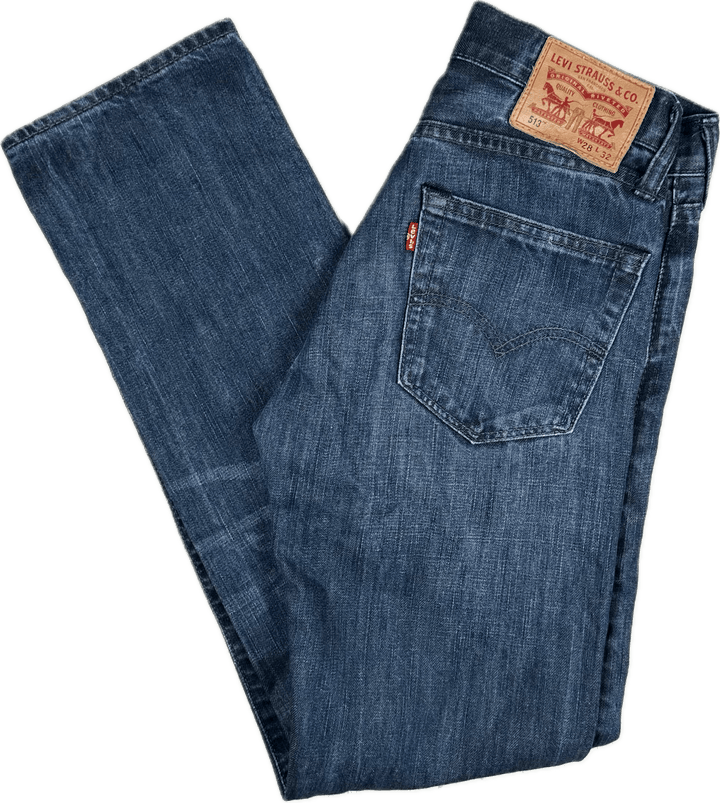 Levis Dark Wash 513 Mens Stretch Jeans - Size 28/32