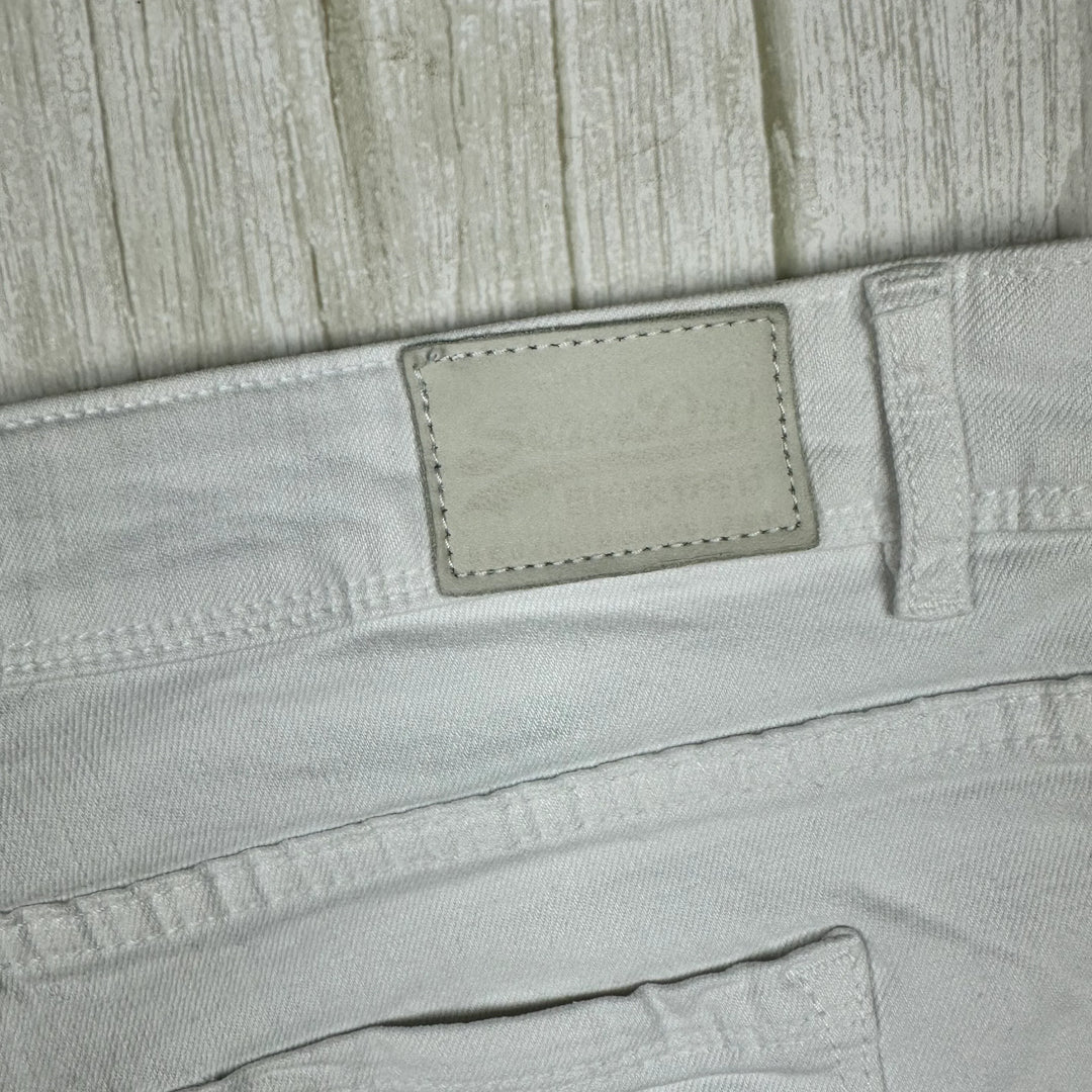 Superdry White Lace Trim Denim Shorts -Size 28
