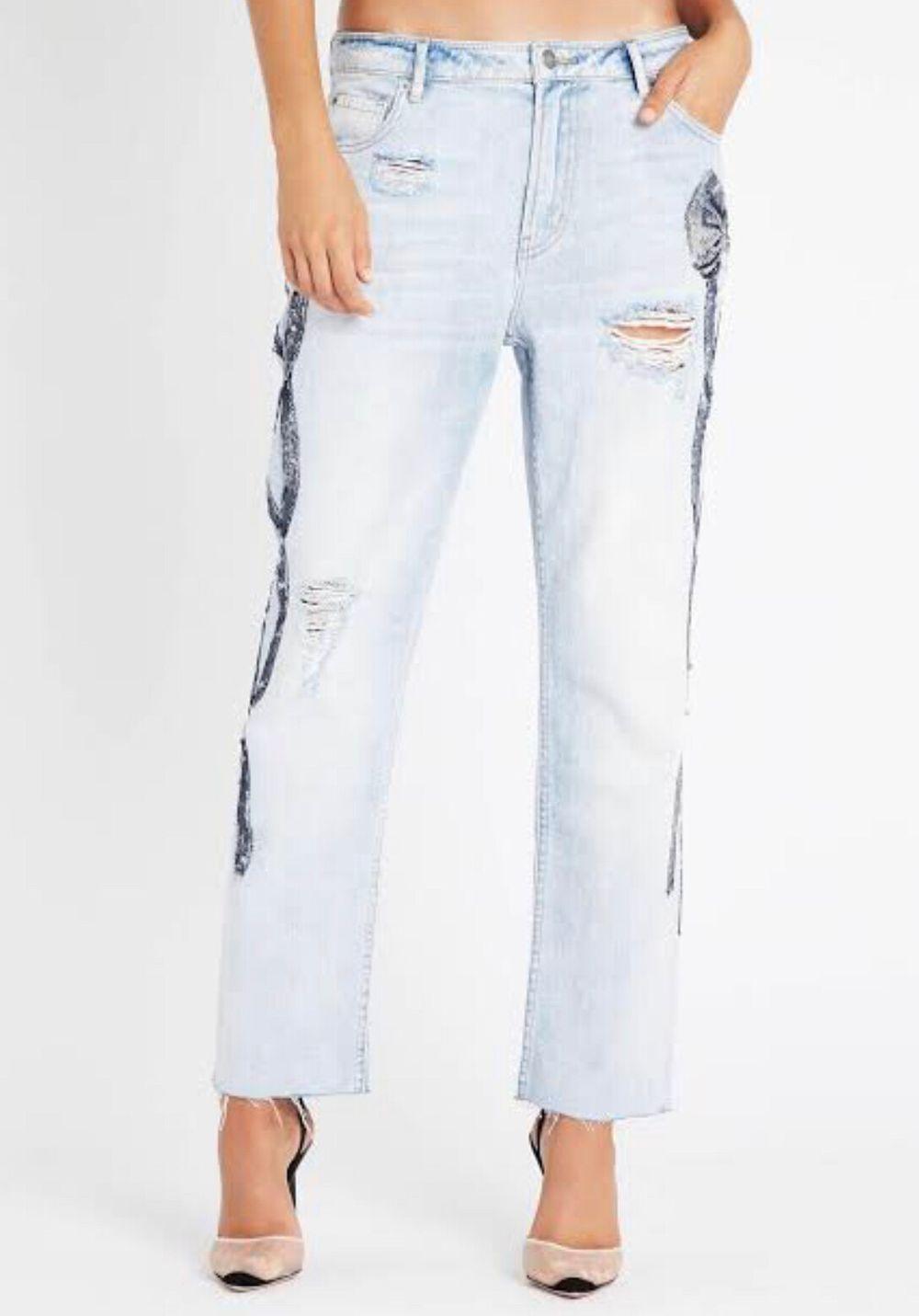 NEW - Sass & Bide 'Bow Friend' Sequin Jeans -Size 24 - Jean Pool