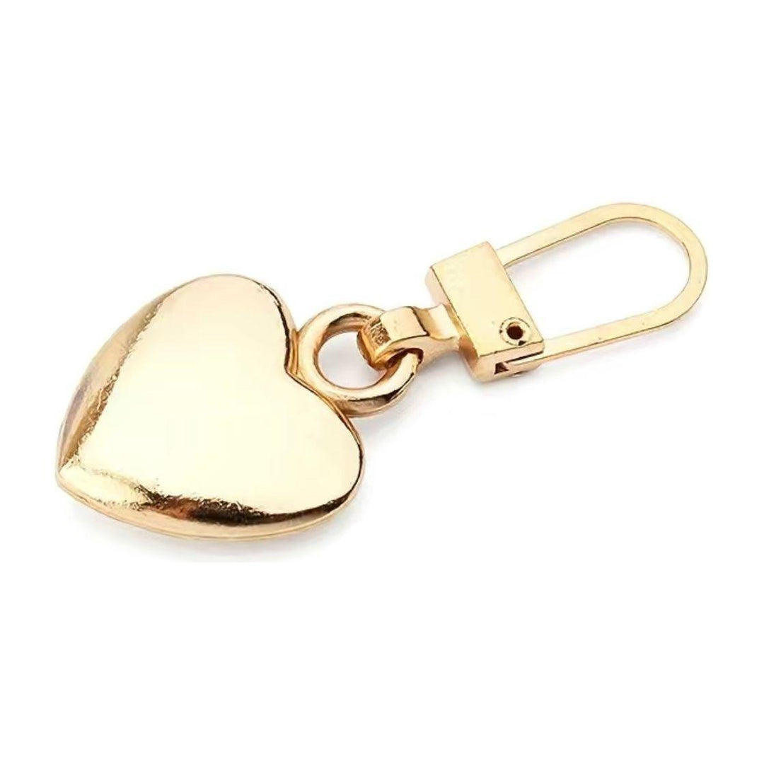 Gold Heart Clip on Zipper Pull Replacement Repair Kit - Jean Pool