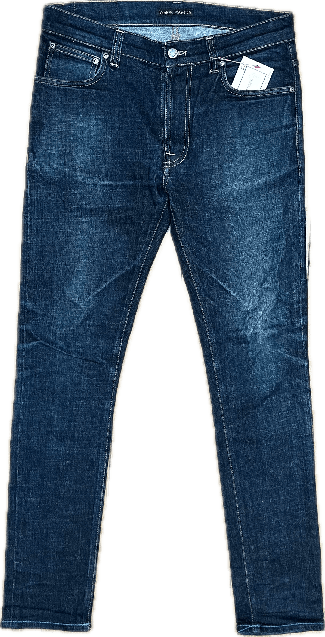 Nudie 'Lean Dean' Dry Aquamarine Organic Cotton Jeans- Size 32/32