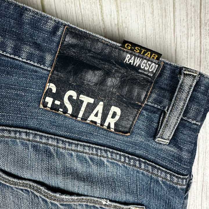 G Star Raw 'Yield Slim' Mens Distressed Jeans -Size 34