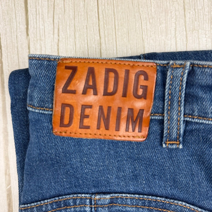 Zadig & Voltaire Paris High Slim Exposed Button 'Eyes' Jeans- Size 24