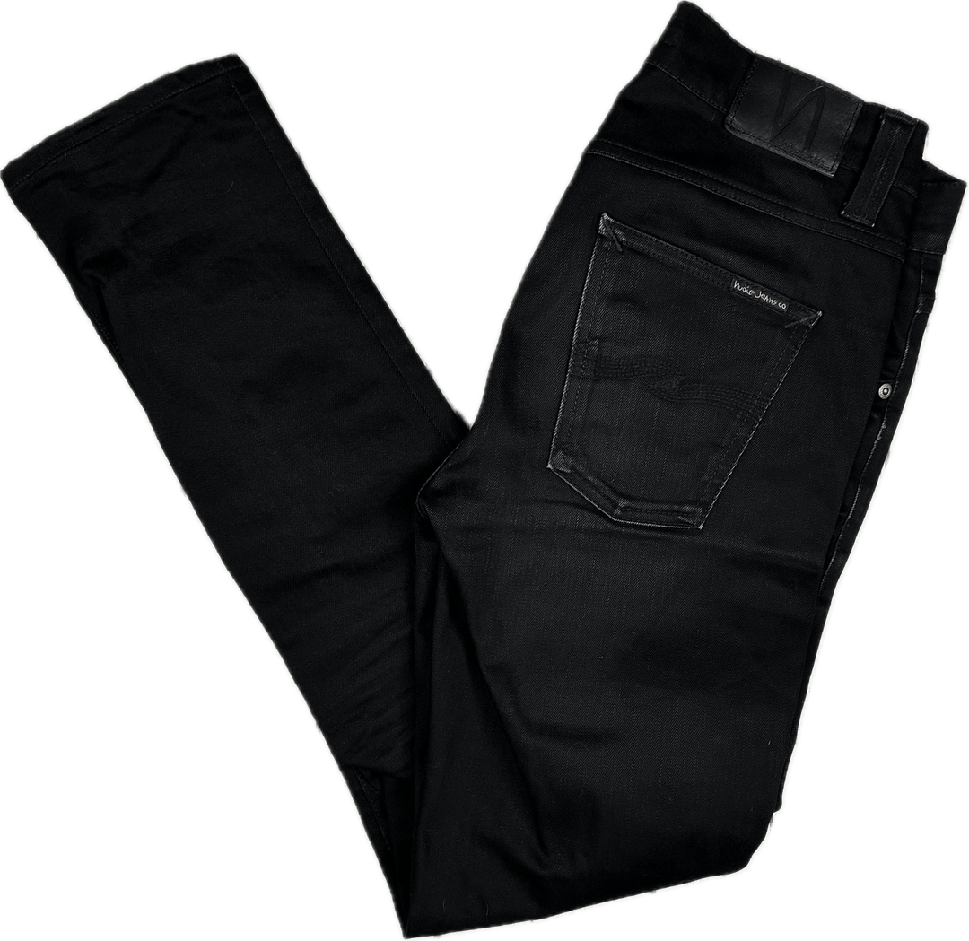 Nudie 'Lean Dean' Dry Cold Black Wash Organic Cotton Jeans- Size 29/32 - Jean Pool