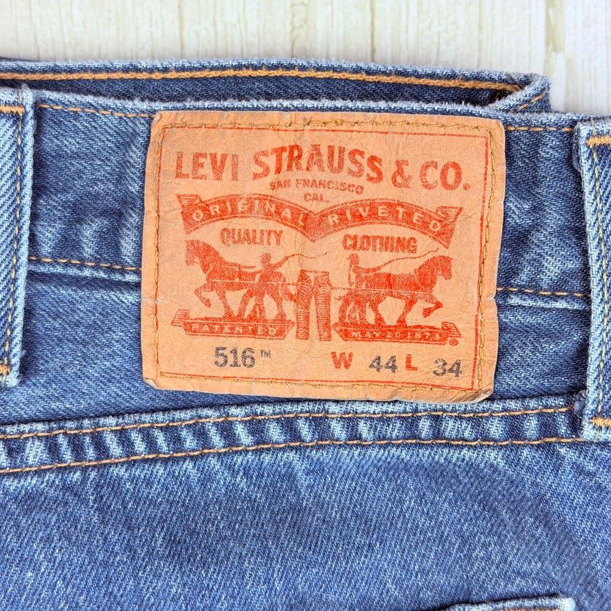 Levis 516 Straight Leg Denim Jeans Big & Tall - Size 44/34