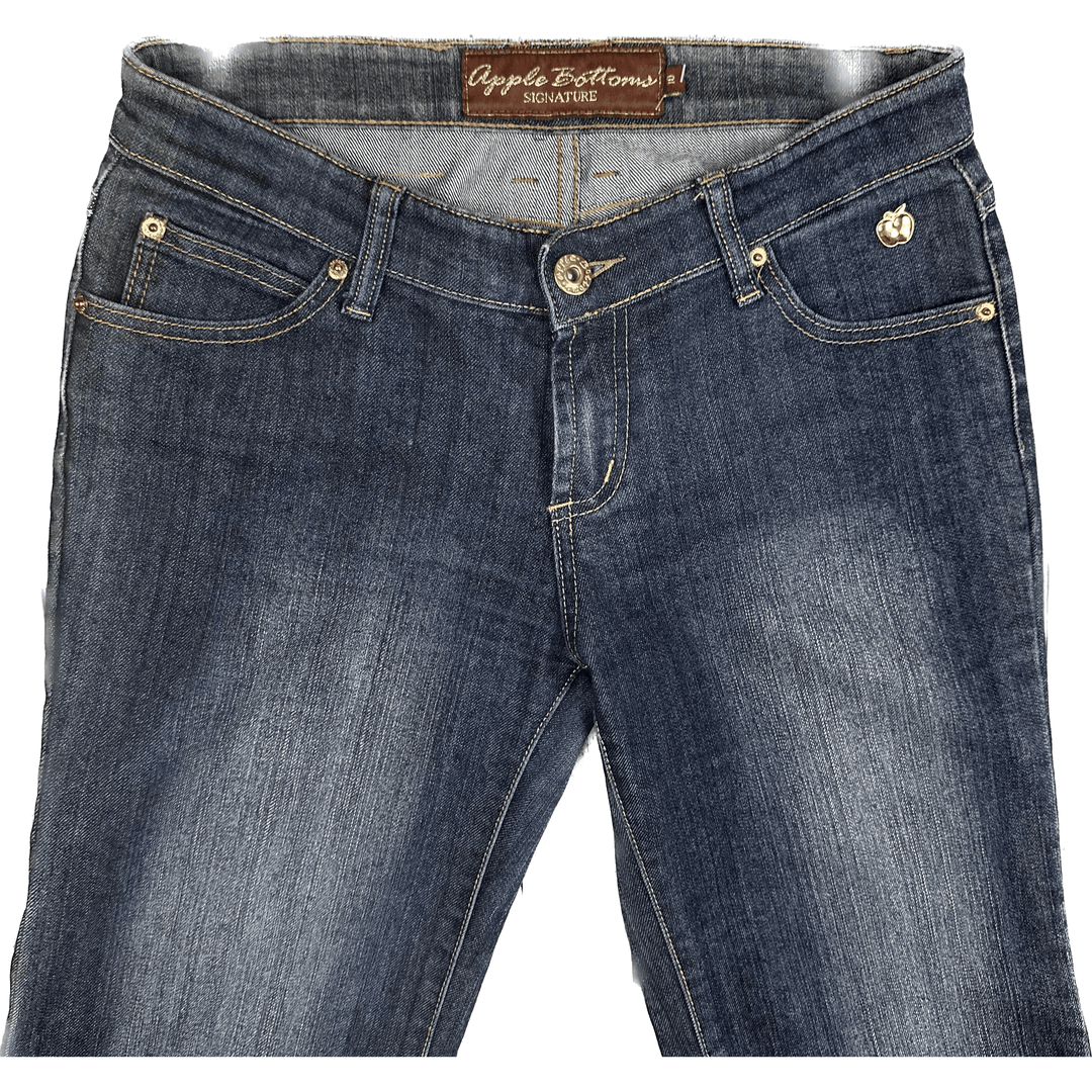 Apple Bottoms Iconic Apple Logo Pocket Flare Jeans Size 10 Jean Pool
