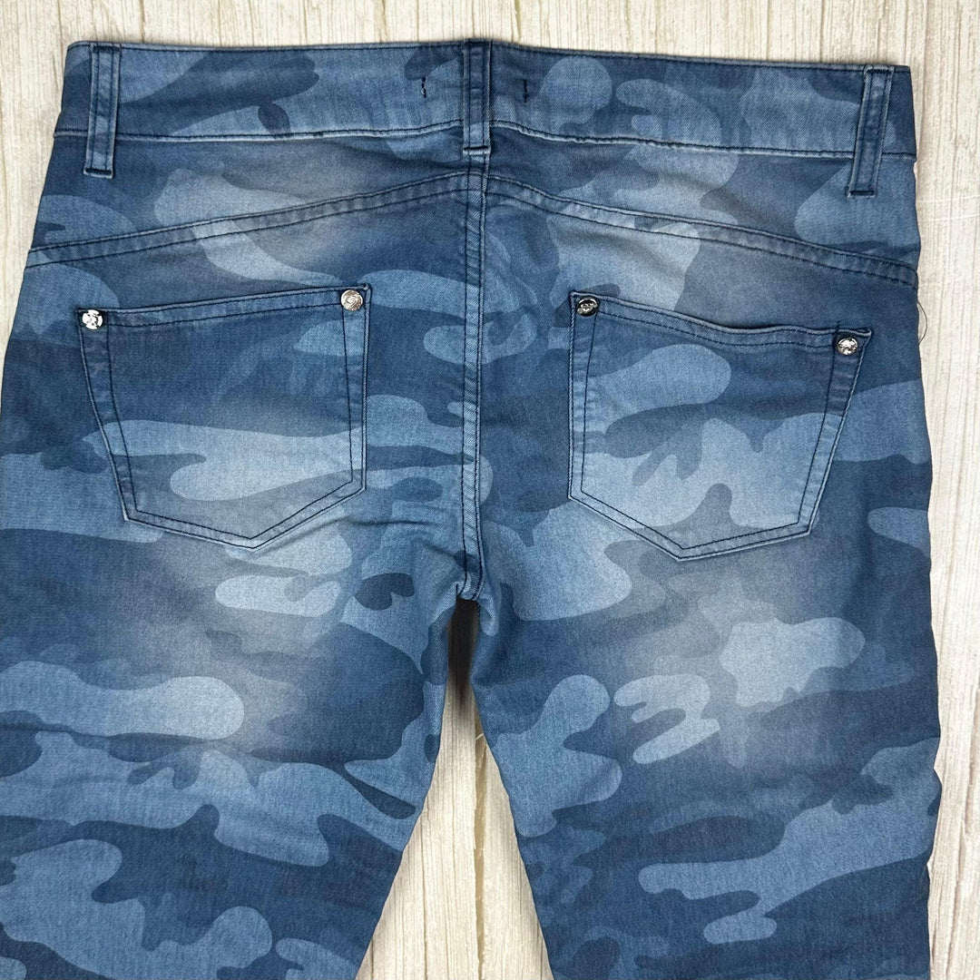 Blugirl Folies Blue Camouflage Print Skinny Jeans -Size 29