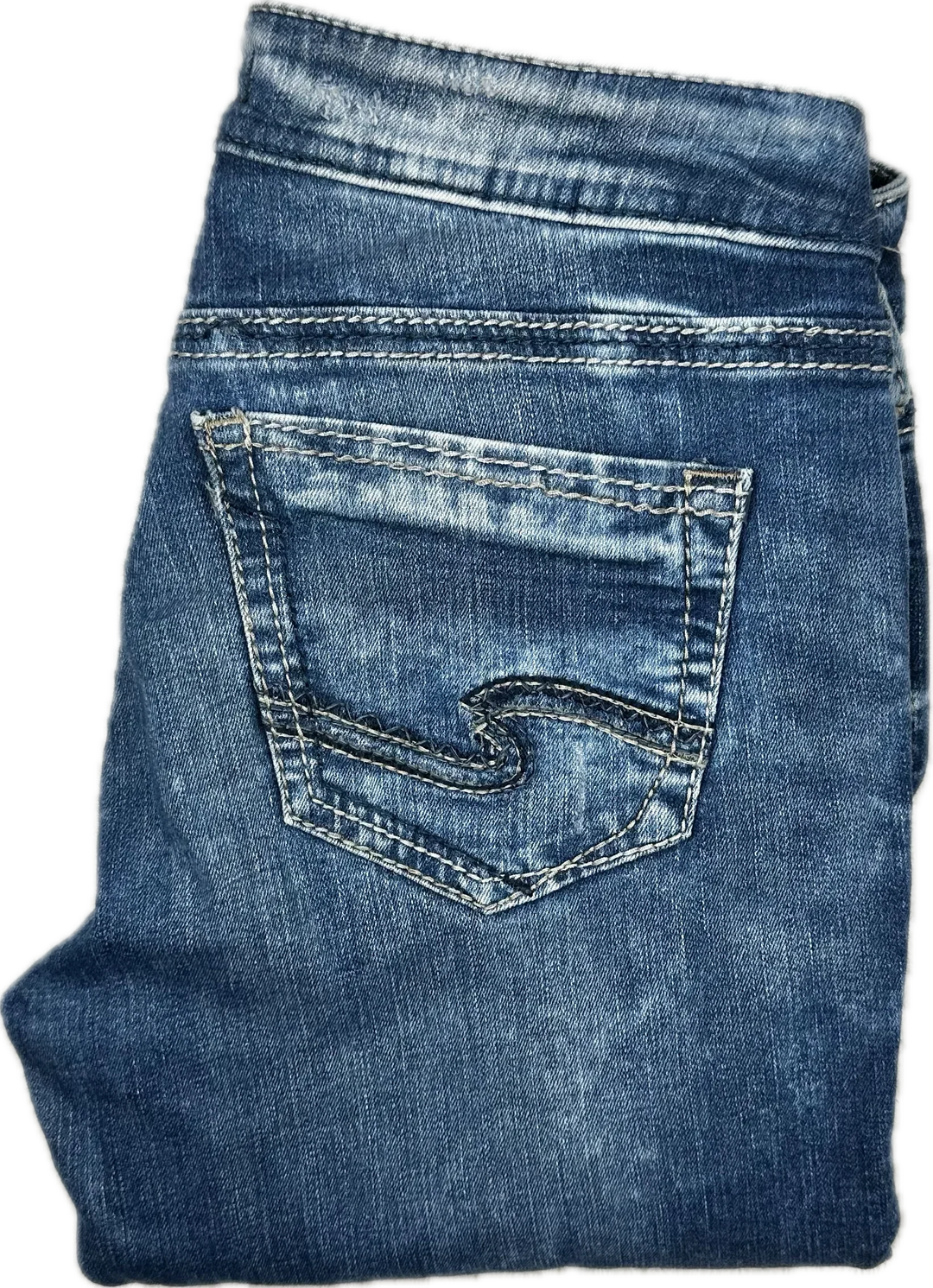 Silver Jeans 'Girlfriend' Mid Rise Distress Jeans- Size 27