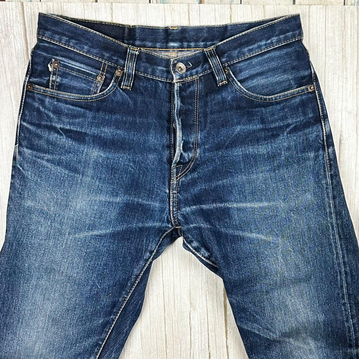 Mischief Aged Selvedge Denim Straight Jeans - Size 32