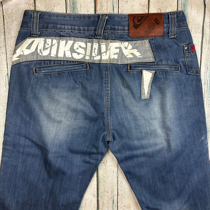 Quiksilver Mens Regular Fit Logo Seat Jeans - Size 32 - Jean Pool