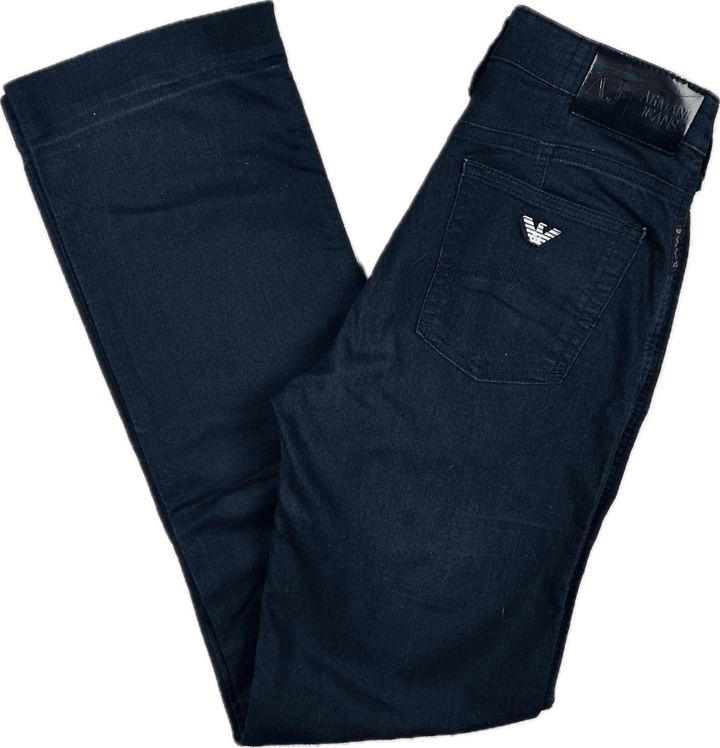 Armani Jeans Slim Straight Navy Stretch Jeans -Size 27 - Jean Pool