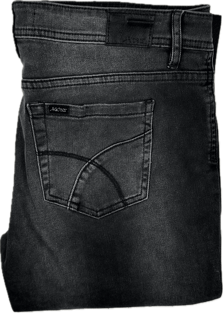 NEW- Lee Riders 'Bumster Straight' Washed Black Jeans- Size 14