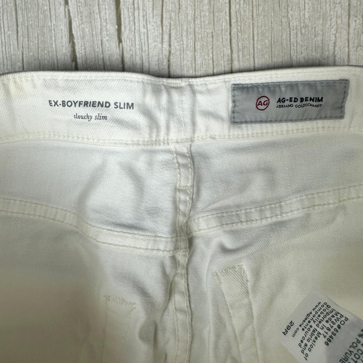 AG Adriano Goldschmied 'Ex-Boyfriend Slim' White Jeans - Size 29R - Jean Pool