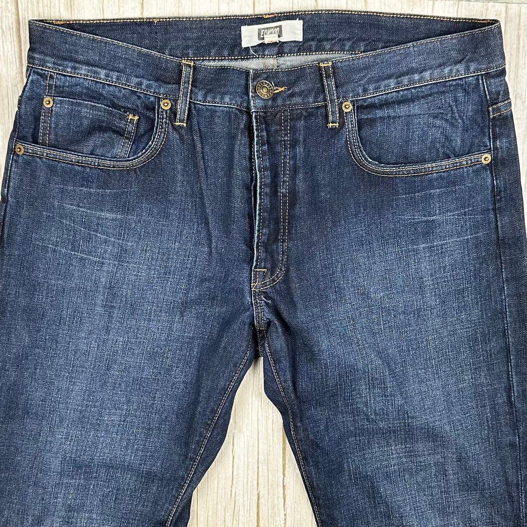 Elwood Mens Slim Straight Button Fly Jeans  -Size 36/34