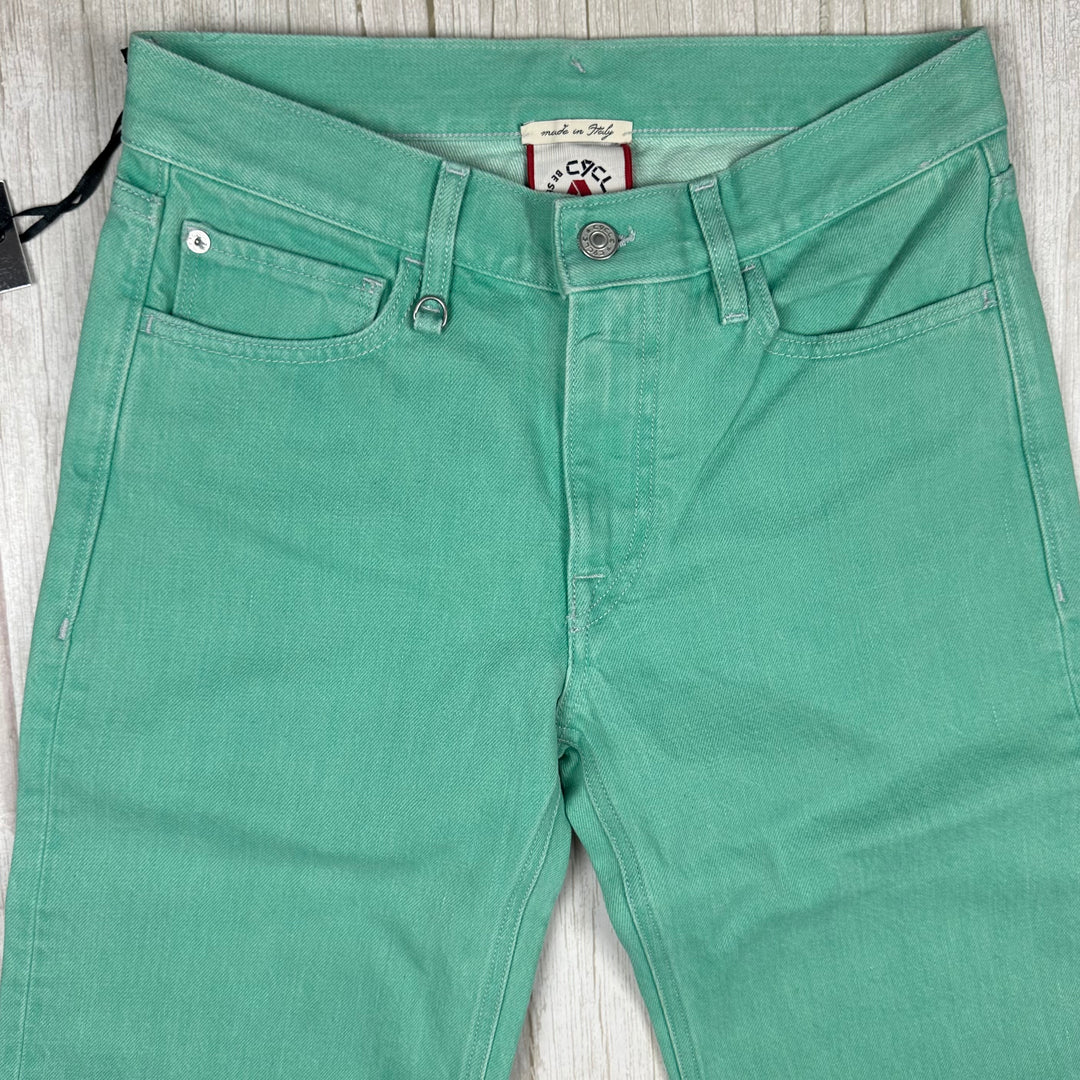 NWT - Ladies  Italian Made Cycle 'Flare' Green Jeans - Size 27