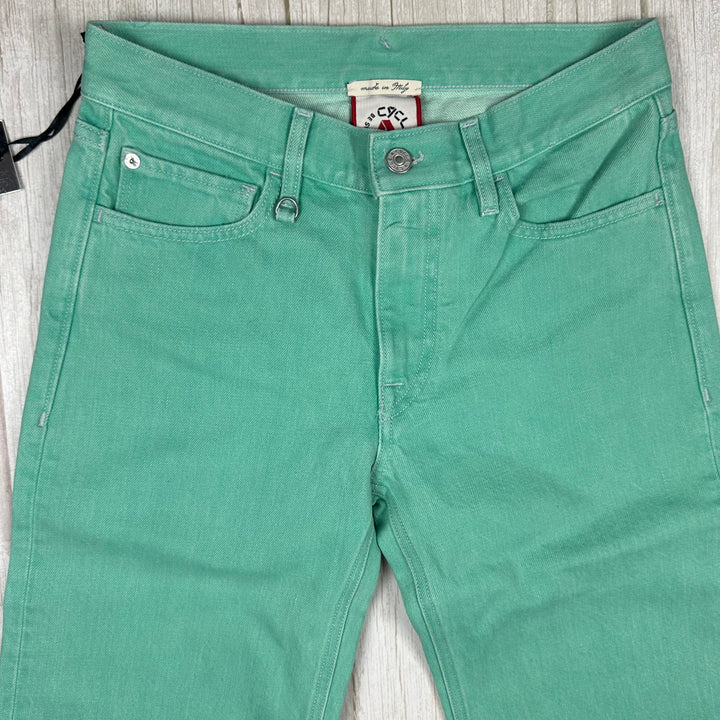 NWT - Ladies  Italian Made Cycle 'Flare' Green Jeans - Size 27