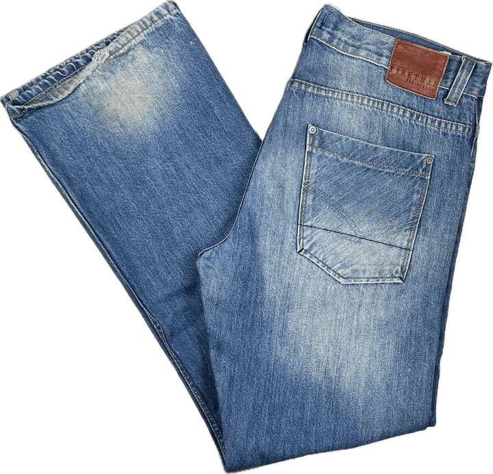Firetrap Mens Boot Cut Classic Jeans - Size 34L - Jean Pool